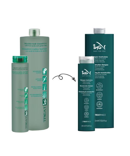 Шампунь відновлюючий для пошкодженого волосся з фруктовими кислотами ING Treating Reconstruction Shampoo