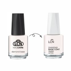Спеціальний лак з діамантовою крихтою для зміцнення нігтів білий LCN Diamond Base Nail Care White