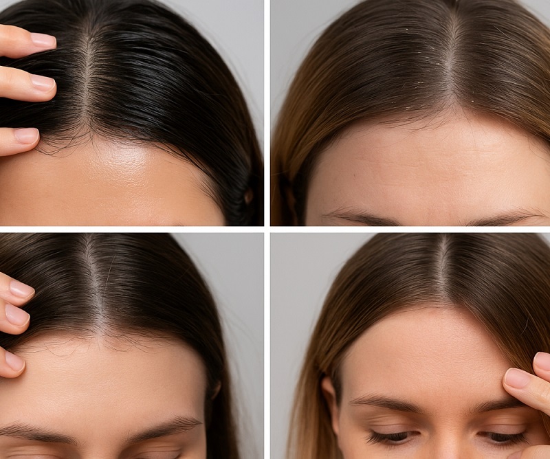 визначте свій тип шкіри голови