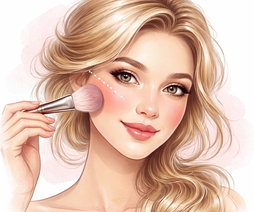 Классическая схема нанесения румян
